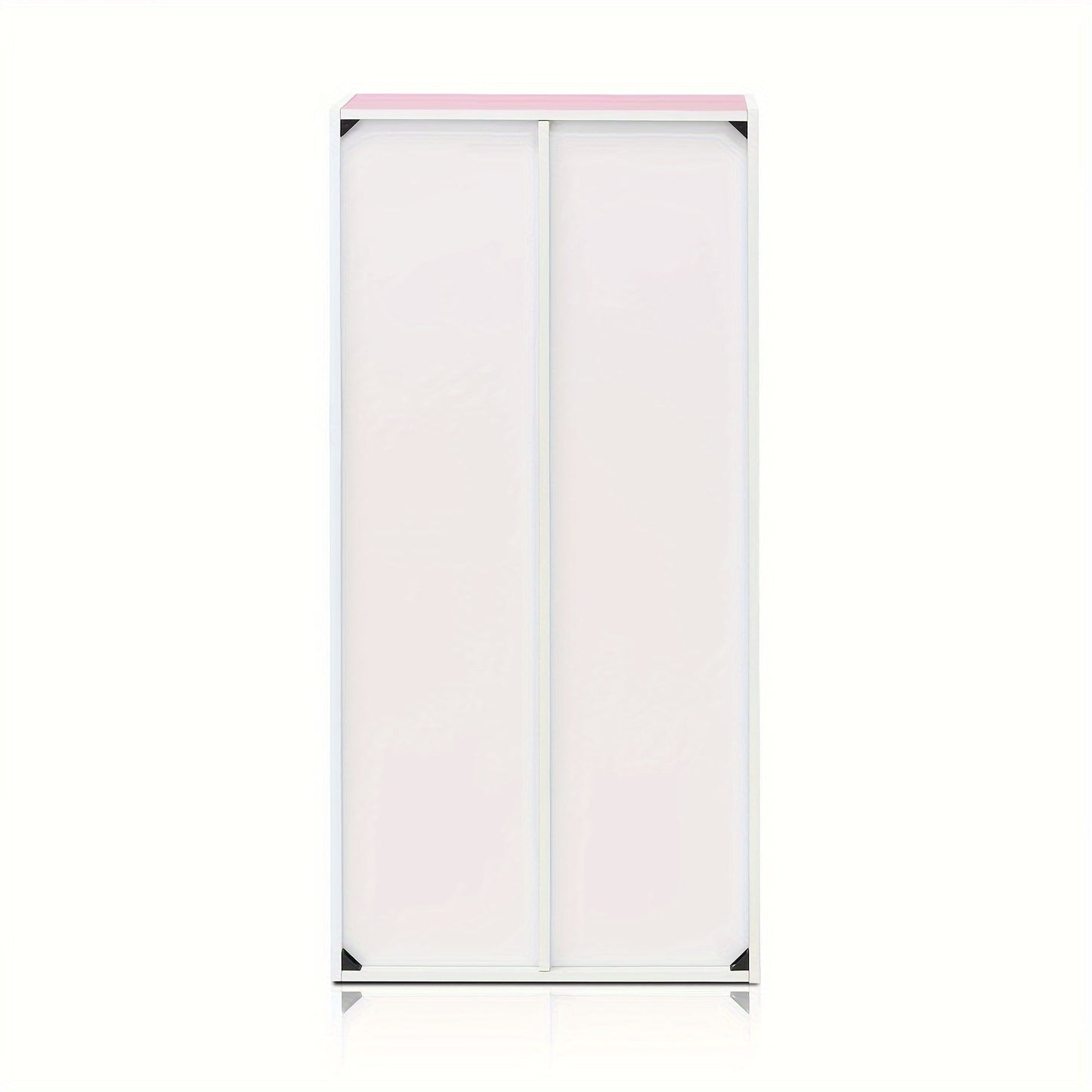 7 Cube Bookcase - White/Pink Bookshelf and Storage Organizer, Multi-Purpose Shelving Unit for Books, Clothes, Toys, Home Office, Living Room, Bedroom, Modern Design, Easy Assembly