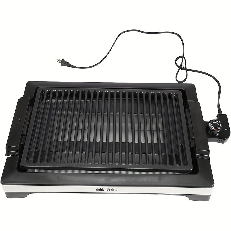 1600-1800W Electric Smokeless Indoor Grill - Fast Heating, Non-Stick, 5-Level Temperature Control | Dishwasher Safe, Cool-Touch Handles | Easy to Clean BBQ Grill for Indoor Cooking, Perfect for Family Gatherings