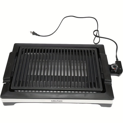 1600-1800W Electric Smokeless Indoor Grill - Fast Heating, Non-Stick, 5-Level Temperature Control | Dishwasher Safe, Cool-Touch Handles | Easy to Clean BBQ Grill for Indoor Cooking, Perfect for Family Gatherings
