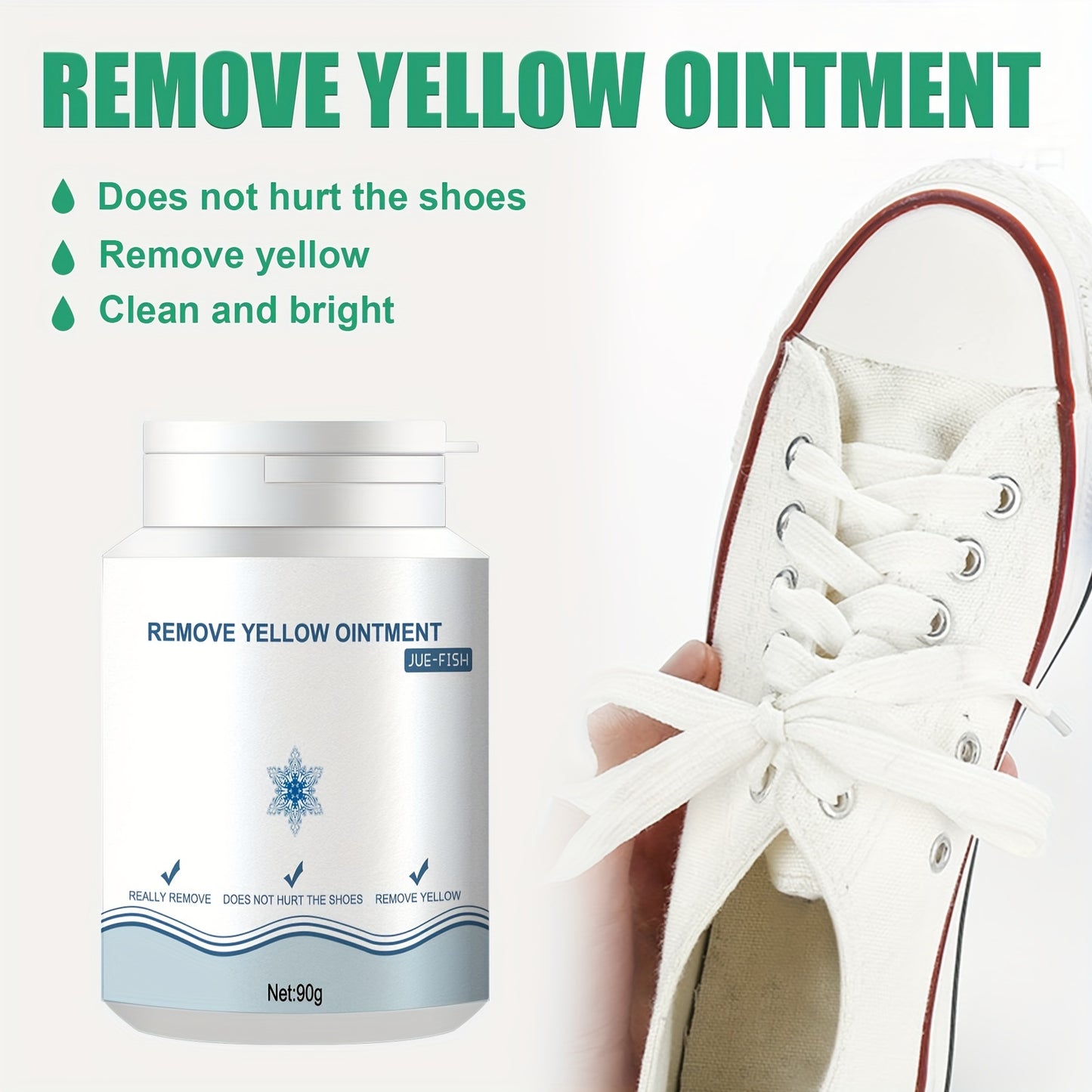 No Rinse Shoe Cleaner Gel – Removes Stains and Yellowing, Safe for Canvas, Sports and White Shoes – Portable and Easy to Use