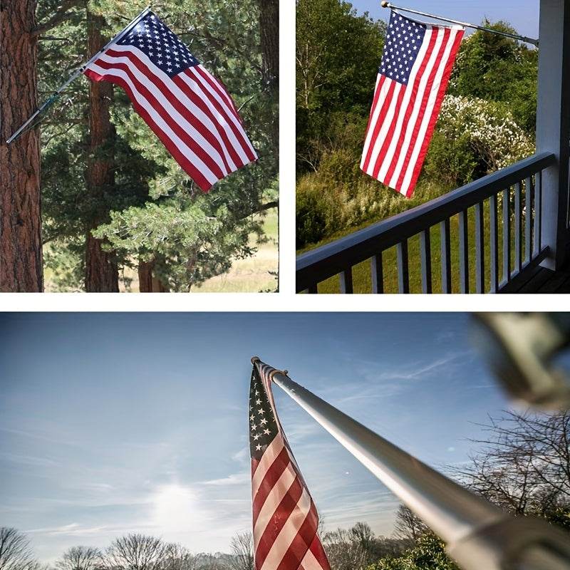 4 Pack Stainless Steel Flagpole Clips with Carabiner – Durable, Adjustable Grommet for Outdoor Flags, Fits 0.75-1.25" Diameter Poles