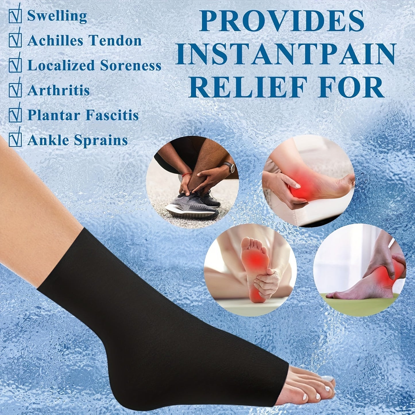 Reusable Gel Ice Pack for Feet - Hot and Cold Therapy, Ideal for Achilles Tendonitis, Plantar Fasciitis, and Swelling Relief