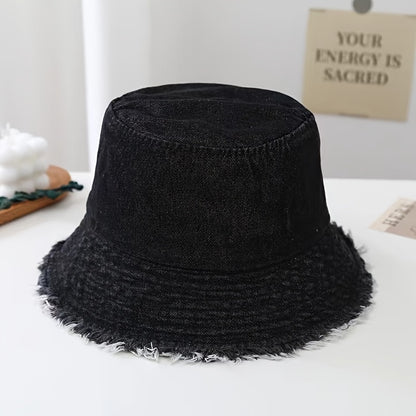 New Women's Washed Cowboy Hat - Trendy Korean Edition Sunshade & Sunscreen Hat, Versatile Fisherman Hat for Face Protection