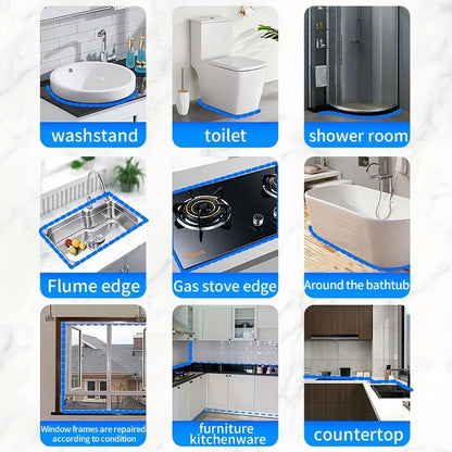 High-Quality Plastic Steel Putty Joint - Suitable for Basin Frame, Shower Room, Sink Edge, Toilet, Bathtub, Floor and Wall Tiles, Waterproof for Household Use