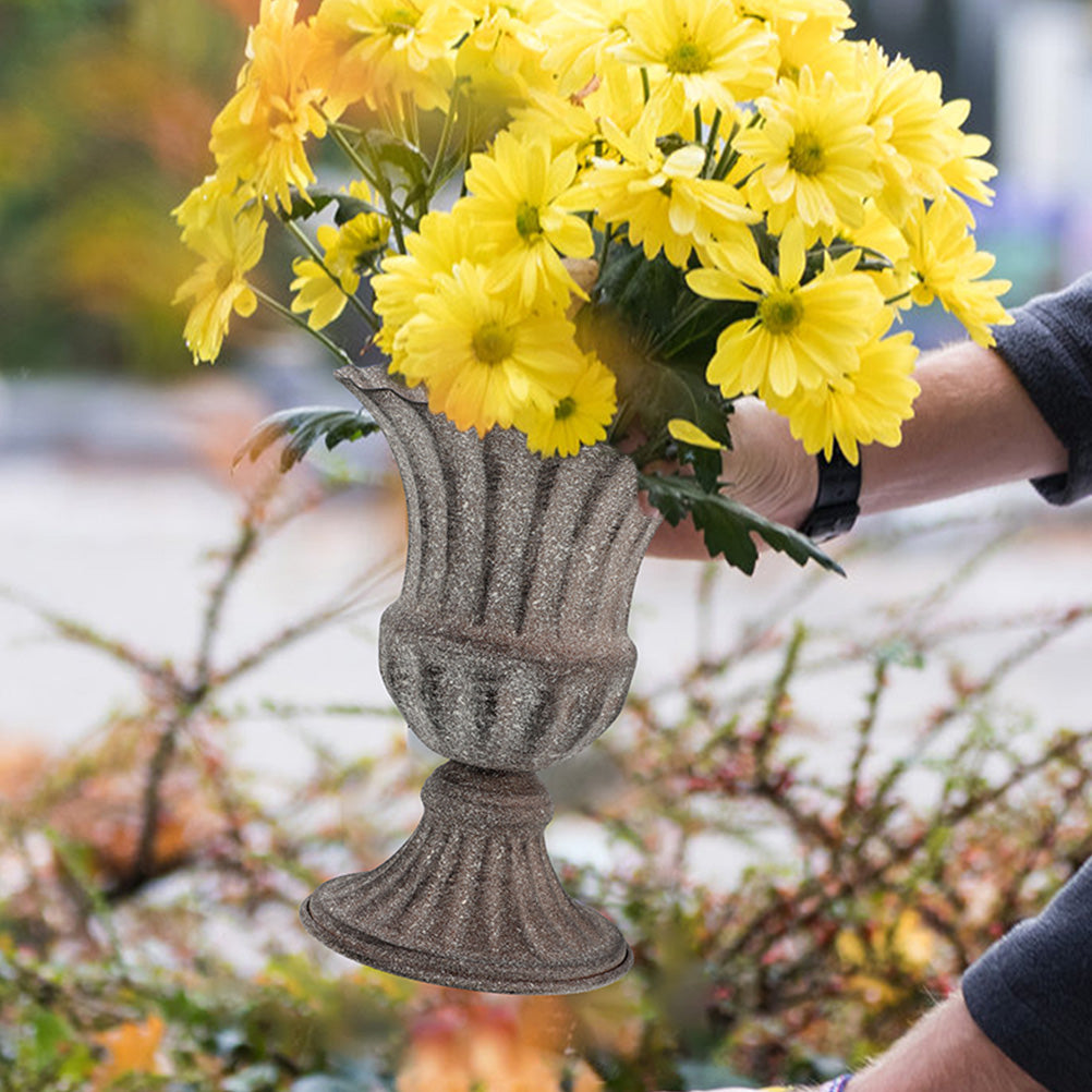 Metal Cemetery Vase – Grave Flower Holder for Headstones, Fresh or Artificial Flowers, Tombstone Marker for Memorials and Sympathy