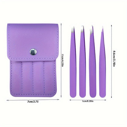 Purple Metal Eyebrow Tweezers – Precision Grooming & Hair Removal Tool