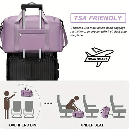 Large-Capacity Travel Luggage Bag - Portable Sports Zipper Handbag, Multifunctional Overnight Bag for Daily Use, Unisex