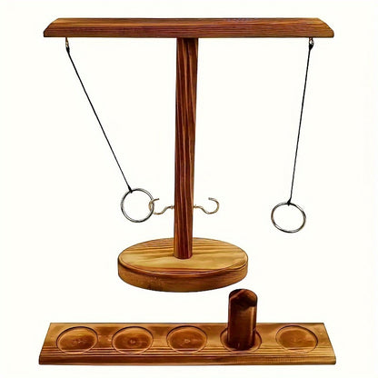 Wooden Hook and Ring Game - Indoor/Outdoor Combat Game for Adults, Perfect for Parties, Booze Fun, and Holiday Gifts