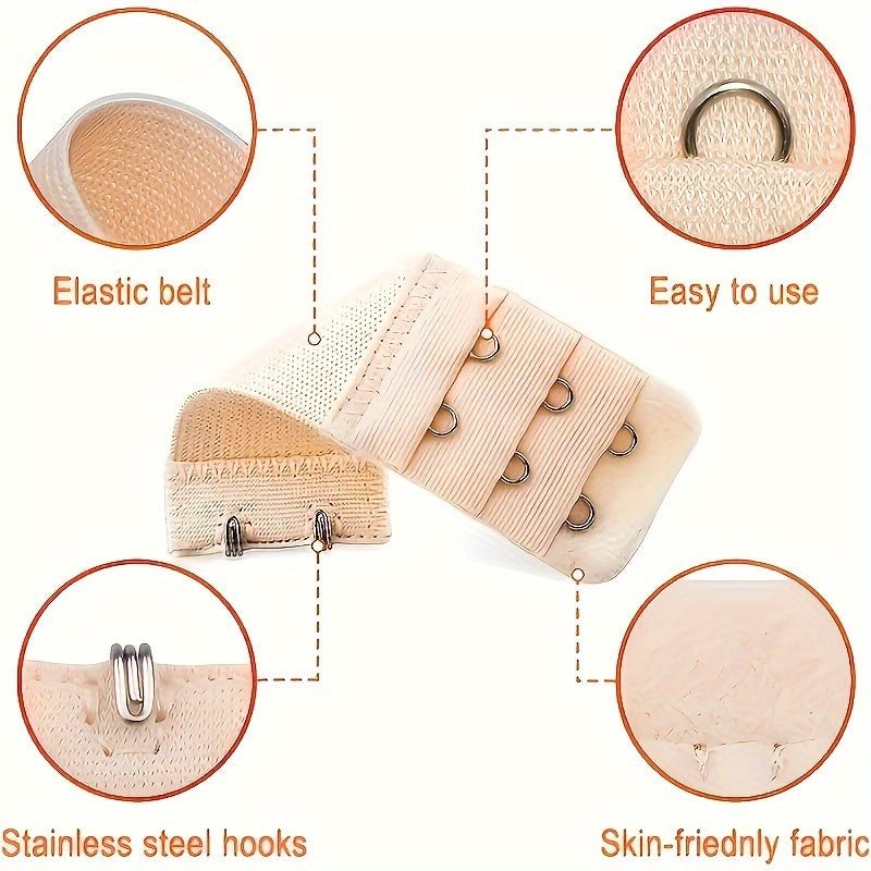 12 Pack Stretch Bra Buckle Extensions – 2/3/4 Hook Adjustment Back Buckles for Bra & Underwear Extension
