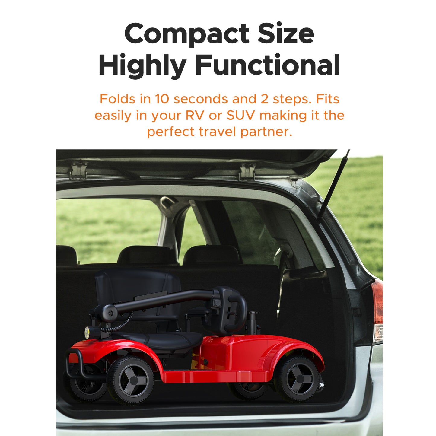 ENGWE Folding 4-Wheel Mobility Scooter - 250W 24V Motor, 15 Miles Range, Detachable Basket, Front Light, 265lbs Max Weight, Ideal for Adults, Halloween and Christmas Gifts