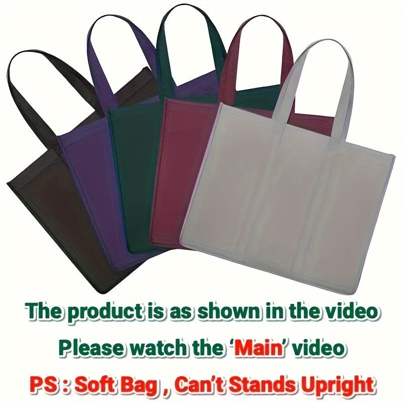 Non-Woven Large Capacity Storage Bag – Reusable Grocery Tote with Long Handle – Foldable for Shopping, Moving and Organization