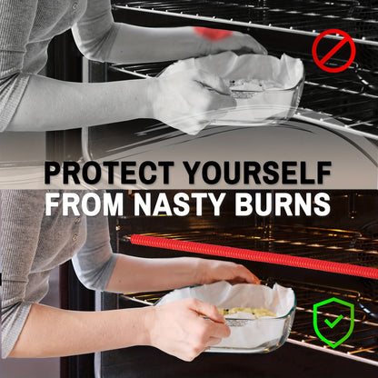 (2pc) Heat Resistant Oven Rack Shields – 14in Long Silicone Protectors – Prevent Burns and Protect Food-Grade Oven Racks