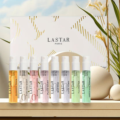 LASTAR 8-Piece Perfume Gift Set - 0.1oz Each - Long-Lasting Fragrance for Men and Women - Classic Floral Notes - Perfect for Dates, Travel, and Holiday Presents