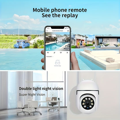 Spherical Security Camera – 1080P Wireless Wi-Fi with Motion Detection, Color Night Vision, and 355° Panoramic Surveillance – Smart Home Camera with Alarm Push, Two-Way Audio, Dual-Band Wi-Fi
