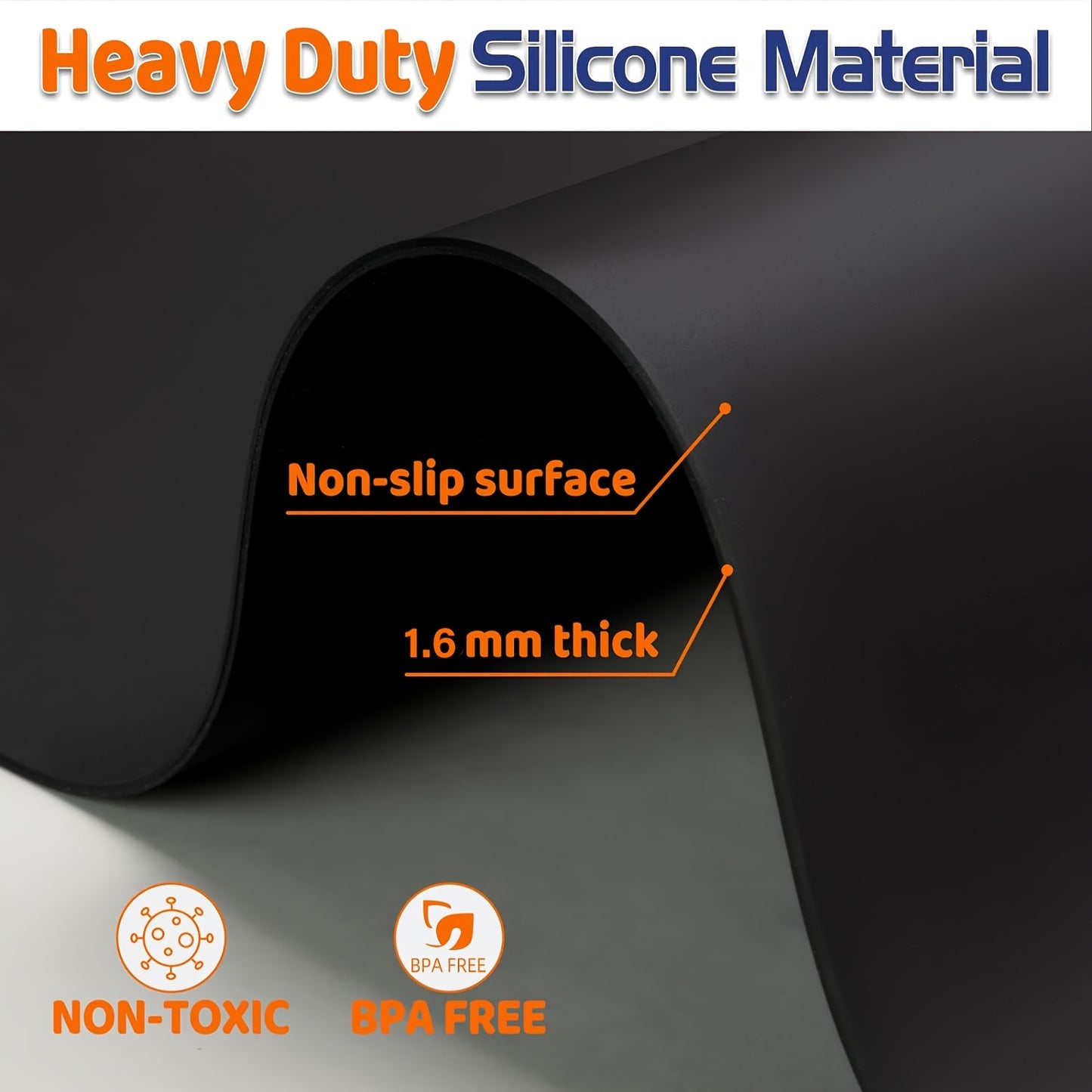 Extra Large Super-Sized Silicone Baking Mat - Heatproof, Easy Clean, Waterproof, Anti-Slip Grip, Durable Table Protector for Pastry, Dining and Desk, Stylish Kitchen Decor