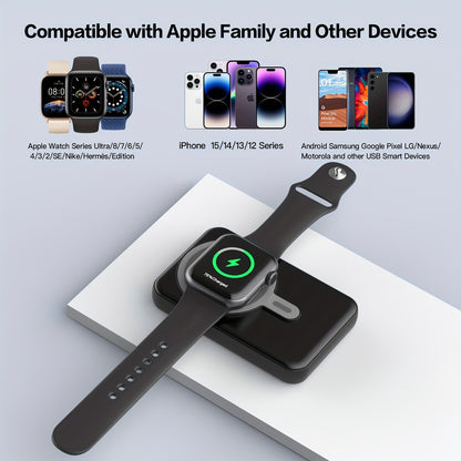 3 in 1 Magnetic Wireless Charger – 22.5W Fast Charging, 10000mAh Capacity, Lightweight for iPhone 12/13/14/15, AirPods, Apple Watch