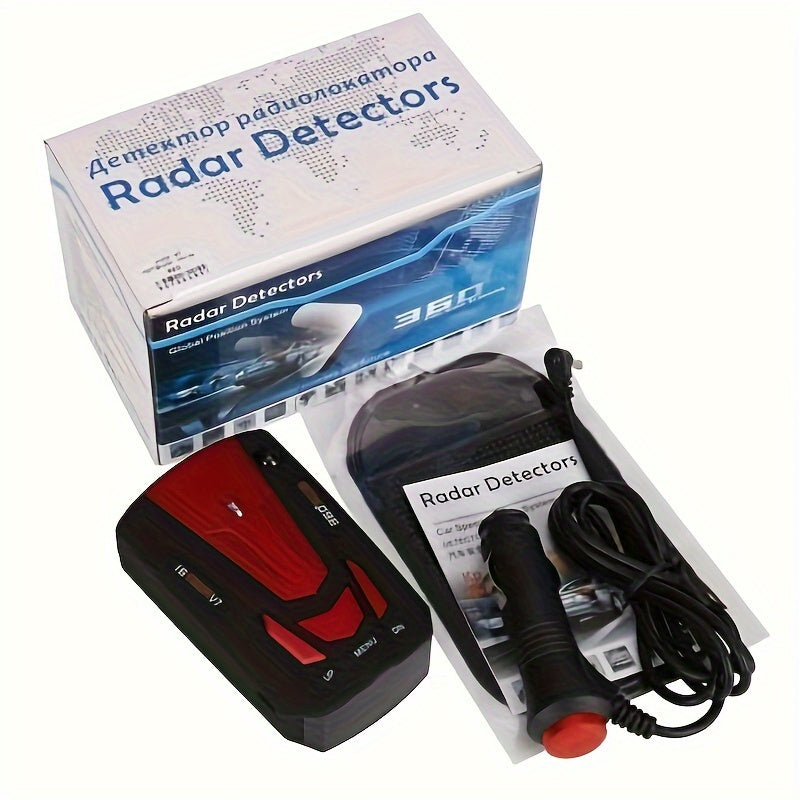 New 16-Band Car Radar Detector - 360° Anti-GPS Camera and LIDAR with Voice Alarm