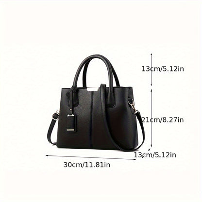 Stylish Large Capacity Tote Handbag – Durable PU Leather, Casual Chic, Versatile Shoulder and Crossbody Bag for On-the-Go Fashionistas