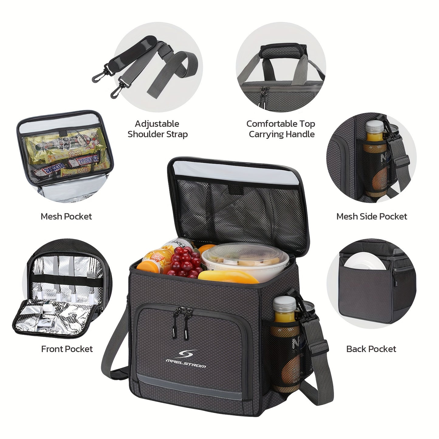 Premium Insulated Lunch Tote Bag - Leakproof, Thermal & Water-Resistant, Spacious Design for Men and Women - Ideal for Work, School and Outdoor Activities