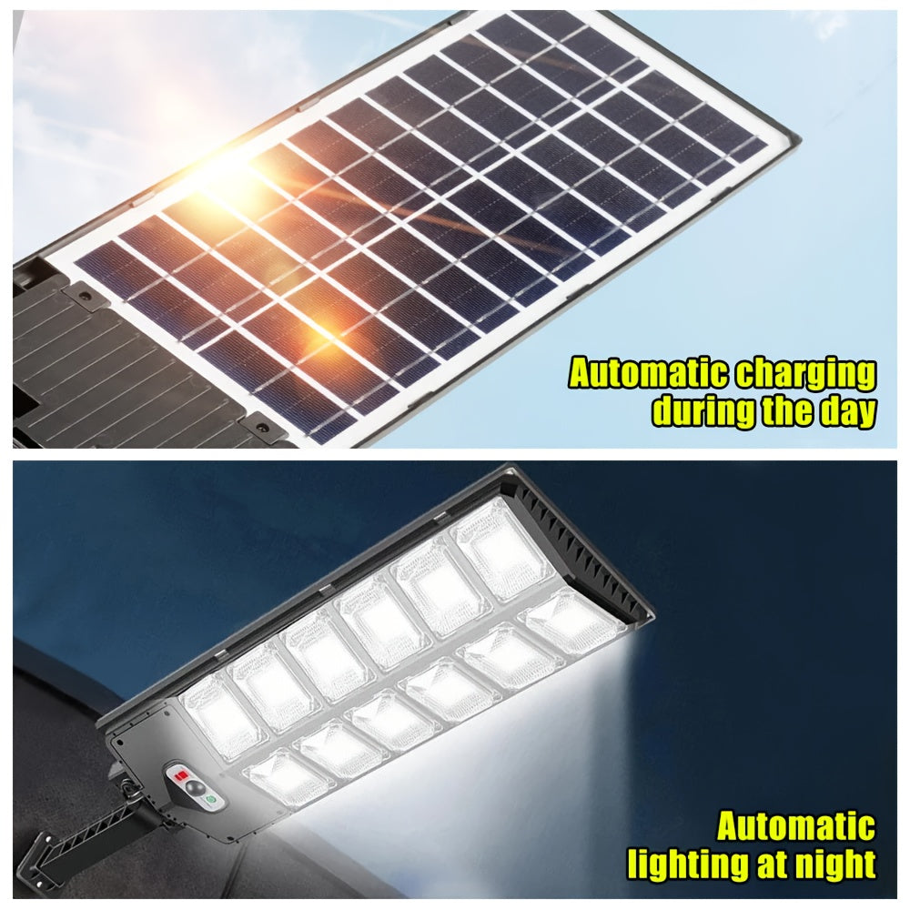 504 LED Solar-Powered Motion Sensor Street Light – Dusk to Dawn Energy-Saving Security Lamp for Roads, Commercial Areas, and Outdoor Spaces