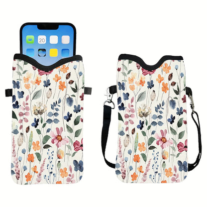 Shockproof Phone Pouch with Adjustable Lanyard - Versatile Print Design, Compatible with Multiple Models