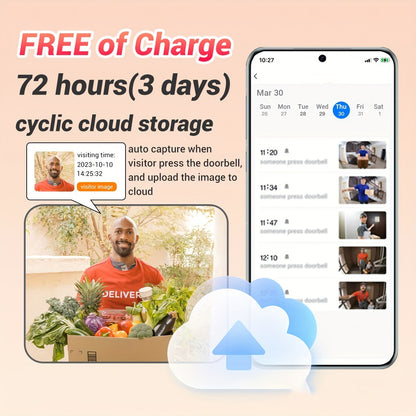 Smart Visual Dingdong Doorbell - 2.4GHz WiFi, HD Night Vision, 480P, APP Remote Video, Two-Way Call, 72 Hours Cloud Storage, Voice Change Function