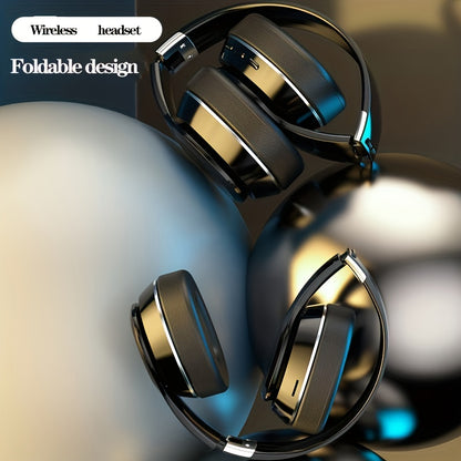 High-End Over-Ear Wireless Headphones - Metal Folding, Surround Sound, Multi-Mode (TF Card, Wireless, Radio), Portable Design for Sports, Music and Gaming