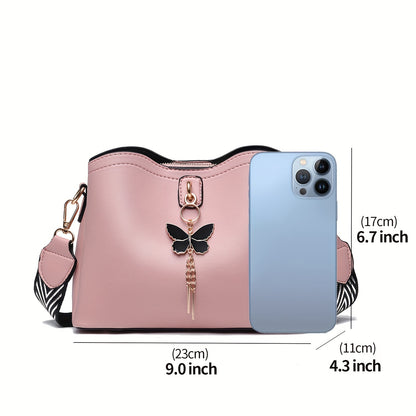 Small Crossbody Bags for Women - Fashion Butterfly Bucket Purses, Lightweight Shoulder Handbags
