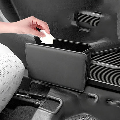 Foldable Car Trash Can and Storage Organizer – Faux Leather, Door-Mounted or Seat Back Design – Vehicle Interior Accessory