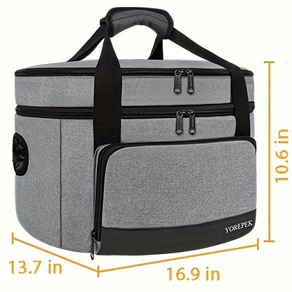2 Layer Slow Cooker Carrier - Insulated Travel Bag for 6, 7, and 8 Quart Cookers with Lid Straps - Perfect for Potlucks and Family Gatherings