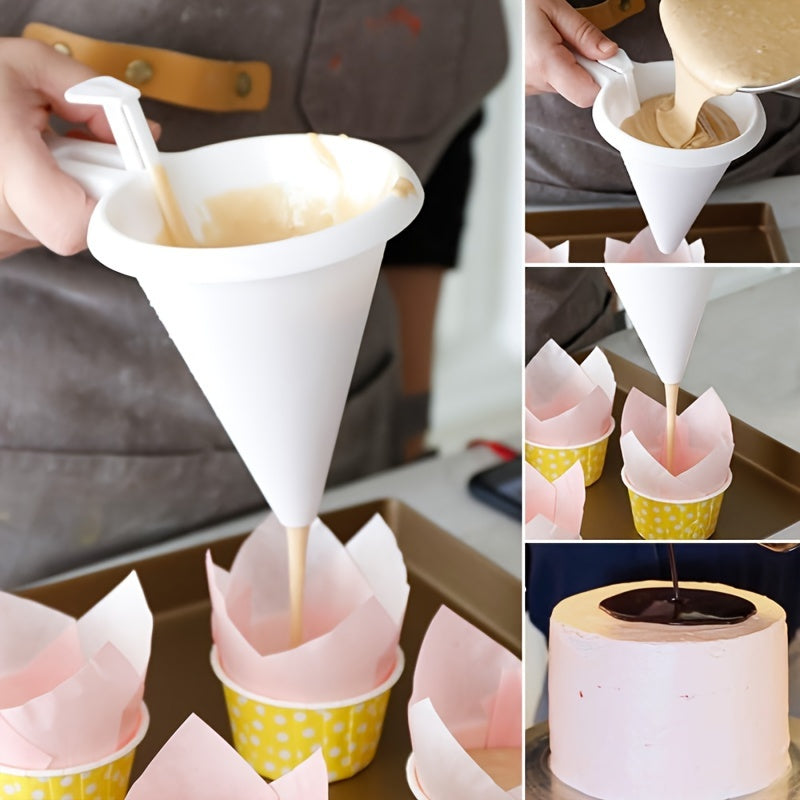 Handheld Cream Funnel - Multifunctional Cake and Chocolate Dispenser, Adjustable Batter Dispenser, Candy Bar Funnel for Baking and Cake Decoration, Ideal for Restaurants, Food Trucks, and Bakeries