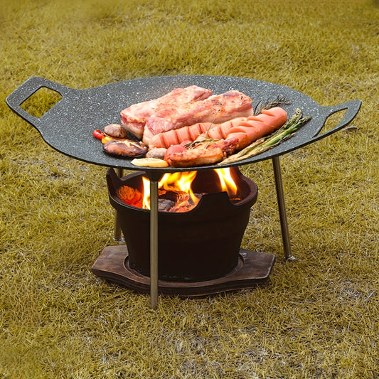 Non-Stick Cast Iron BBQ Grill Pan – Versatile and Durable Cookware for Meat, Chicken, Indoor/Outdoor Grilling