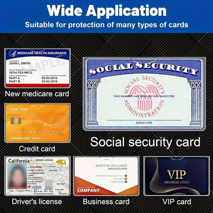 10pcs Premium Transparent Card Protectors - Durable PVC for Social Security, Health Insurance and Credit Cards, Secure Storage