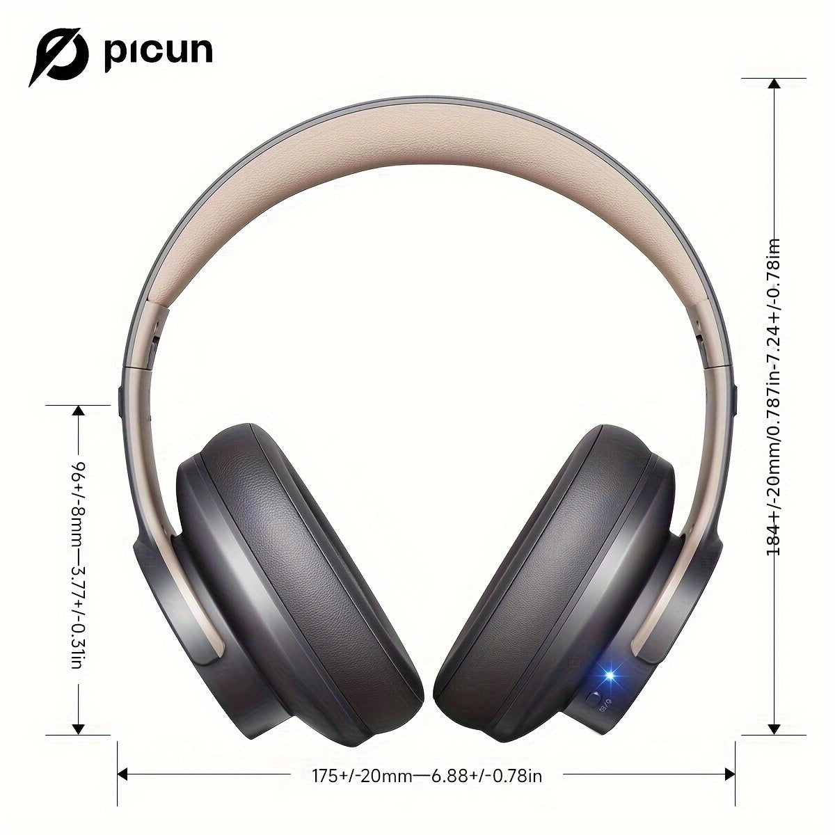 Picun B8 Elite Hi-Fi Wireless Headphones - 120-Hour Battery, 3 EQ Modes, Foldable, Crystal-Clear Mic, Sound Isolation, Type-C Fast Charging