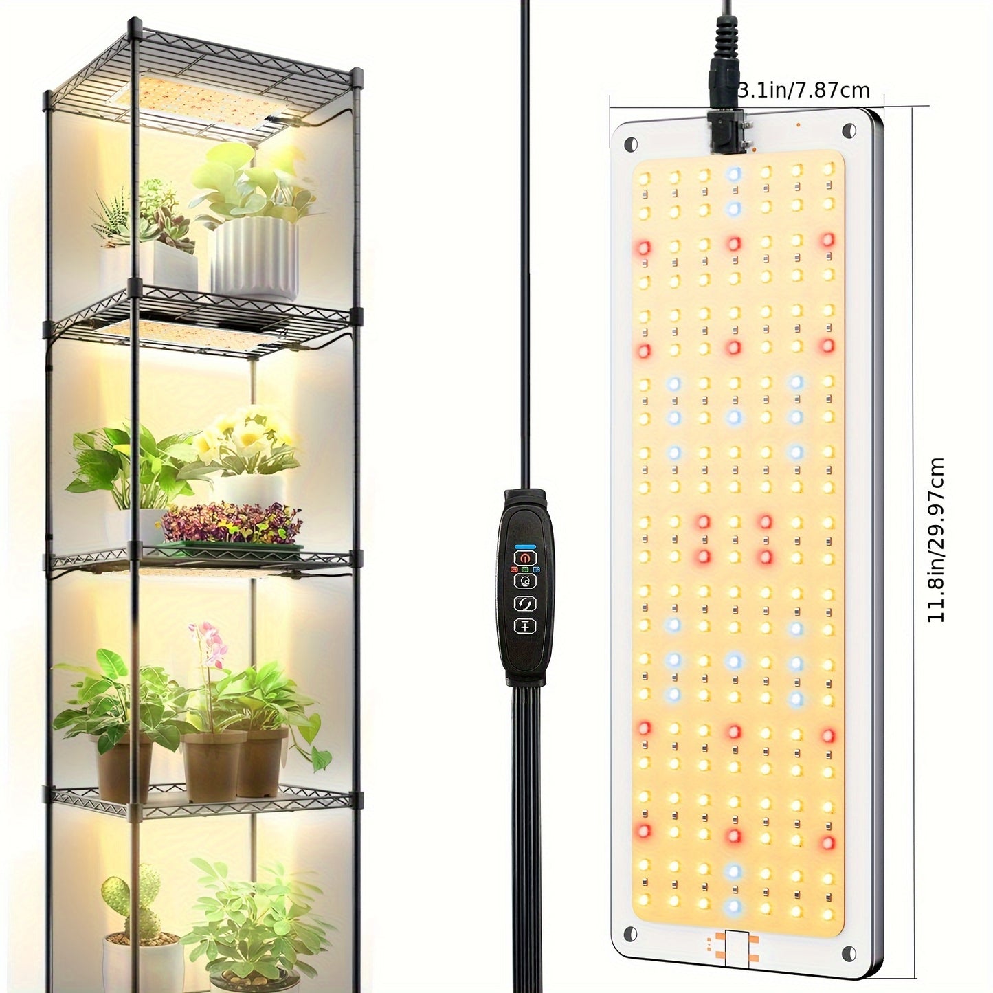 2/4PCS Full Spectrum LED Plant Grow Lights – Ultra-Thin Light Bar with Auto On/Off, 3/9/12H Timer, 3 Lighting Modes, 154 LEDs, Adjustable Brightness for Indoor Plant Growth