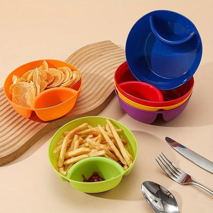 6PCS Set Plastic French Fry Bowls - 6 Color Non-Fragile Multifunctional Snack Bowls, Dipping Cups, Sauce Bowls, and Potato Chip Holders