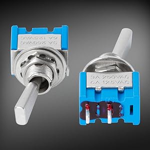 DaierTek 5PCS 2-Pin Mini Toggle Switch – SPST 2-Position ON/OFF Flat Handle Latching Switch for Car & Truck with Solder Terminals
