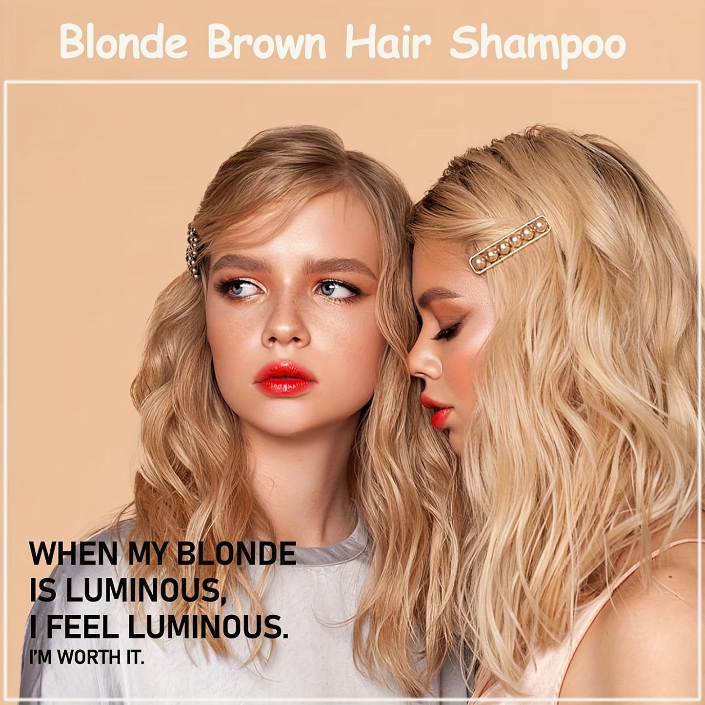 Blonde Brown Hair Dye Shampoo 3 in 1 – Instant Hair Color for Men & Women, Natural Brown Dye, Long-Lasting, Works in Minutes, Perfect for Halloween
