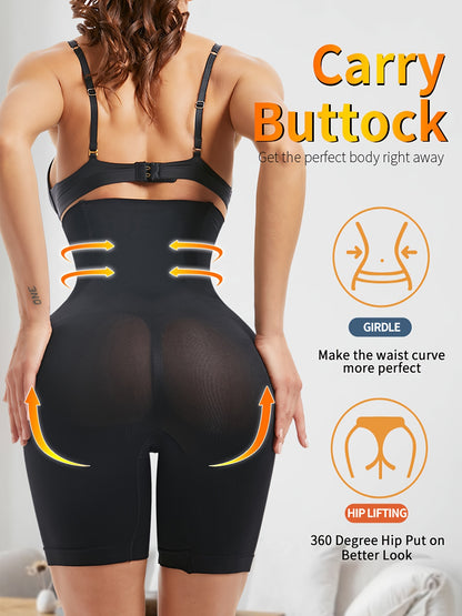 Solid Seamless High Waist Shaping Shorts – Tummy Control Compression Shorts to Lift and Shape Buttocks – Women’s Underwear and Shapewear
