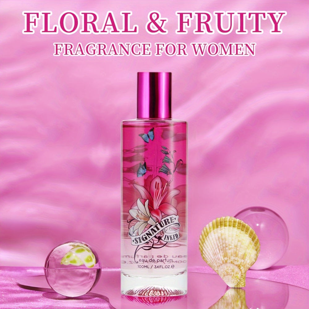 3.4Fl Oz Women's Eau De Parfum – Floral Fruity Scent with Mango, Grapefruit, Wild Strawberry & Apple, Medium Intensity Perfume