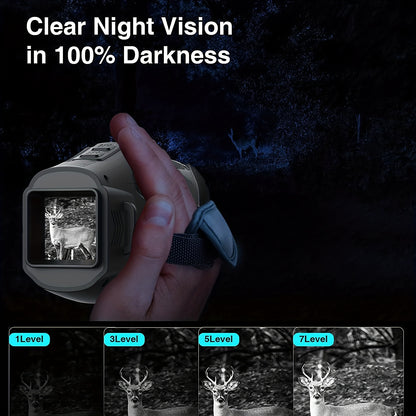 ABS R11 Night Vision Monocular – All-Black Stealth Vision with HD Photography & Video, Digital Zoom, Rechargeable – Ideal for Hunting, Camping, Wildlife Observation
