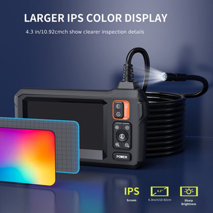 Borescope Camera with Light – IP67 Waterproof 1080P HD Endoscope, 50ft Snake Camera, 4.3” Inspection Camera – Ideal Gadget for Men