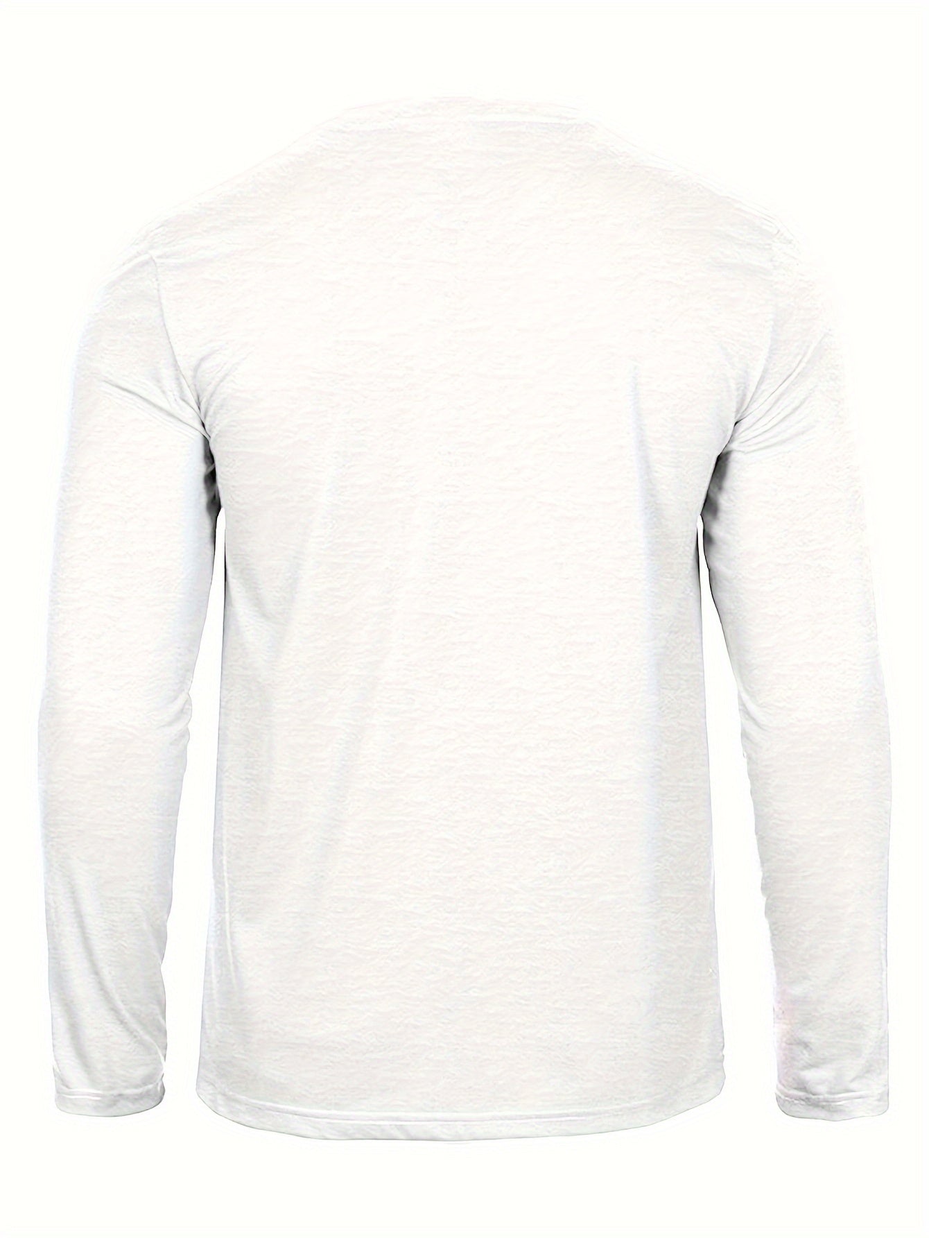 Men's 3-Pack 100% Cotton Long Sleeve T-Shirts - Casual Crew Neck with Paris Applique, Breathable Letter Print Tops for Spring/Fall