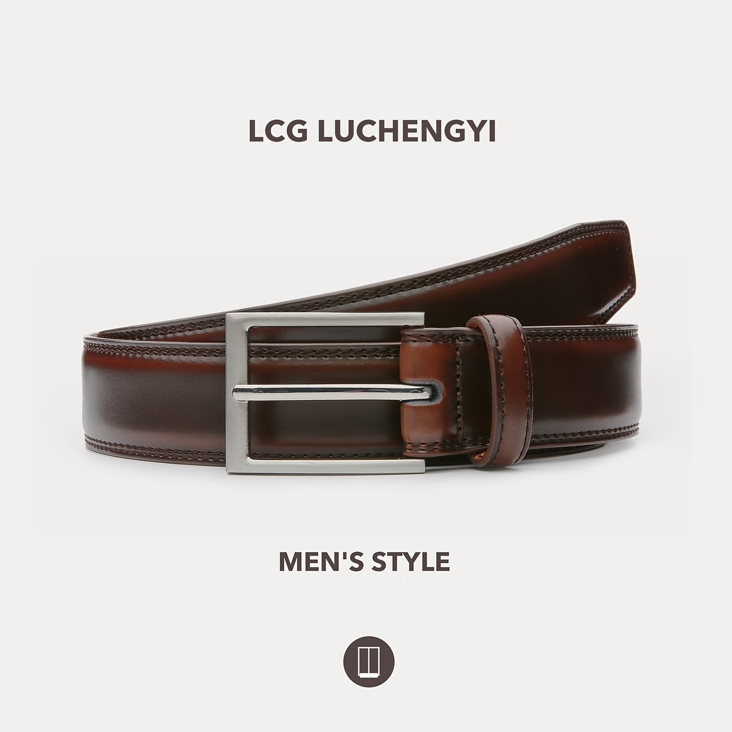 Men's Genuine Leather Cowhide Belt – Fashionable & Classic Casual Belt with Single Prong Buckle for Jeans, Work & Business, Perfect Gift for Dad & Husband