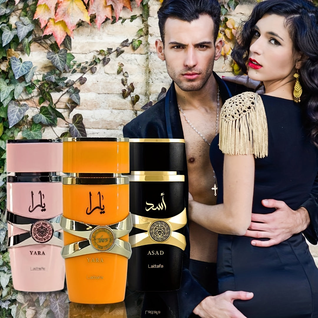3.4oz/100ml Eau De Parfum Gift Set – Long-Lasting Fragrance, Luxurious Scents for Women and Men, Yarafor Women, Yara Tous, Asad