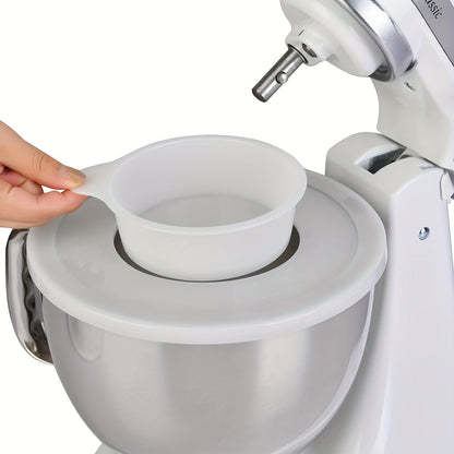 Mixer Splash Guard Set (1/2 Pcs) – Dishwasher Safe Plastic Bowl Covers with Pour Spout – Fits 4.5-5 Quart Tilt-Head Mixers – Transparent and White