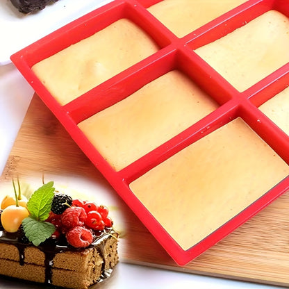 Mini Rectangle Loaf Pan - 12.2''x8.3'' 9-Cavity Silicone Baking Mold for Mini Cakes, Bread, Meatloaf, Cornbread, Brownies, Muffins, Soap Making - Non-Stick, Flexible, Durable, Dishwasher Safe