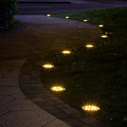 LED Ground Spot Solar Lights – Waterproof Outdoor Landscape Lighting for Pathways, Gardens, and Lawns – Solar Disk Floor Lamps (4/8 Pack)