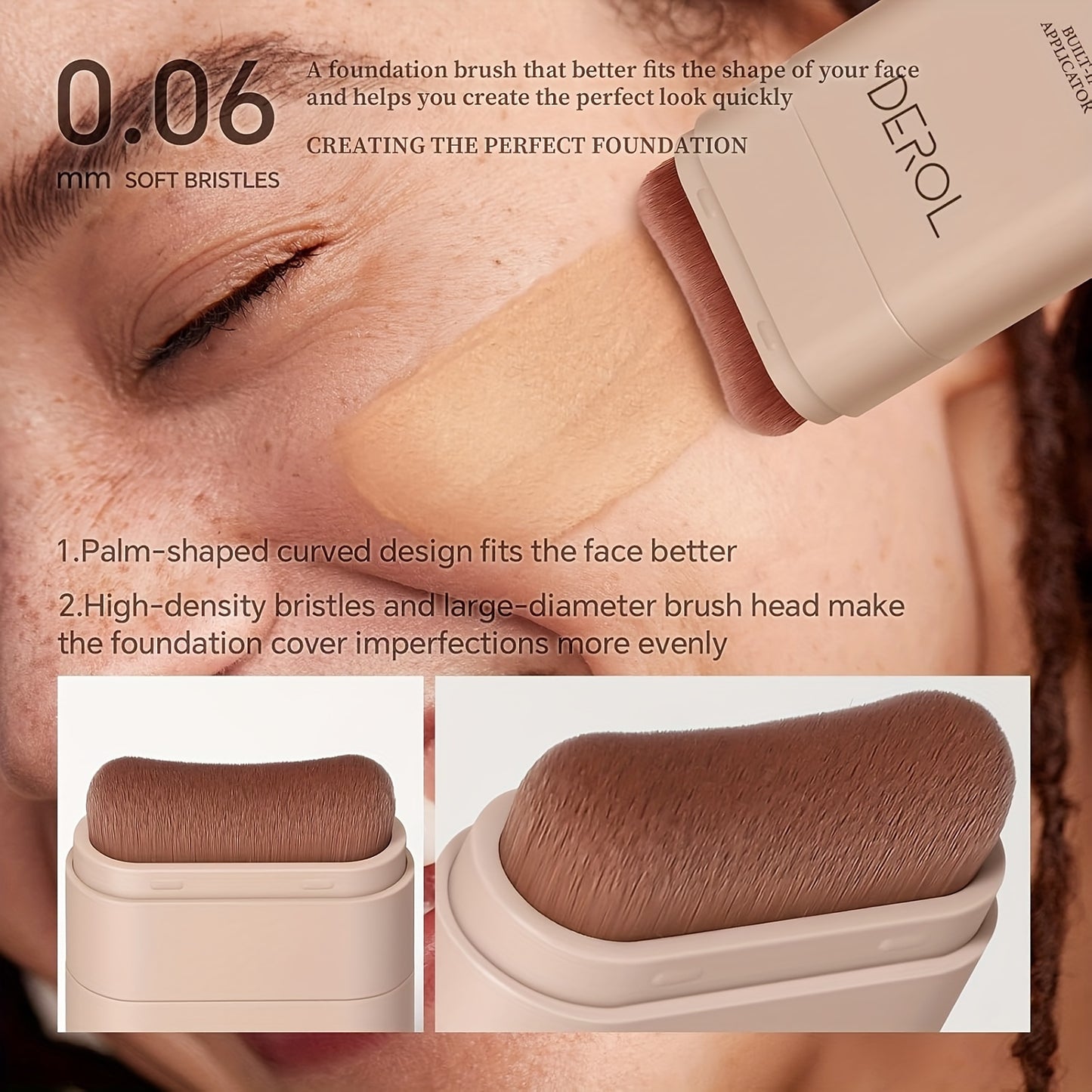 Velvet Matte Foundation Stick with Brush - Hydrating Concealer Cream, Long-Lasting, Natural Effect, Multi-Tone Coverage, Under 1 Fl Oz