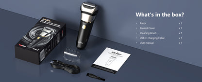 Sejoy Electric Razor for Men – 3-Blade Foil Shaver with 7500 RPM High-Speed Motor & Digital Power Display